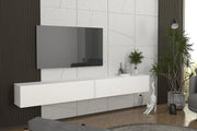 Espanse Low-Profile TV Stand with Geometric Media Shelving