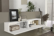 Espanse Low-Profile TV Stand with Geometric Media Shelving