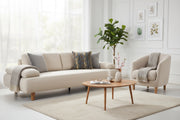 Santa Luxury Velvet Sofa Set with Adjustable Backrest Mechanism
