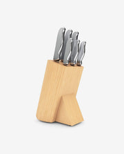 Rustic Wooden Knife Box with Slide-Out Compartments