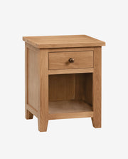 Solid Wood Bedside Table with Two Storage Drawers