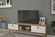 Emre TV Stand with Premium Cabinet Doors & Wood-Look Tapered Legs