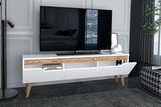 Mana TV Stand with Solid Wood Legs & Elegant Cabinet Storage