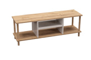 Tivo TV Stand with Premium White Doors & Solid Wood Legs