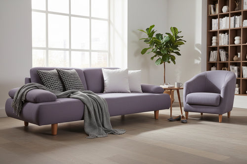 Santa Luxury Velvet Sofa Set with Adjustable Backrest Mechanism