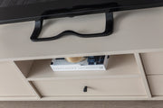 Solina TV Stand with Modern Matte Black Legs & Minimalist Storage
