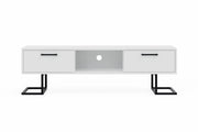 Full Moon TV Stand with Premium Industrial Metal Legs & Dual Drawers