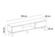 Aris TV Stand with Solid Wood Legs & Smooth Cabinet Storage