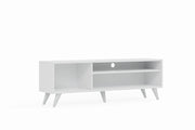 Full Moon TV Stand with Premium Industrial Metal Legs & Dual Drawers