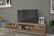 Aris TV Stand with Solid Wood Legs & Smooth Cabinet Storage