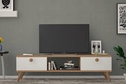 Emre TV Stand with Premium Cabinet Doors & Wood-Look Tapered Legs