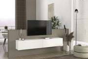 Espanse Low-Profile TV Stand with Geometric Media Shelving