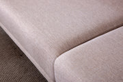 Babil Cream Linen Sofa Set with Sofa Bed Function