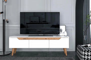Mana TV Stand with Solid Wood Legs & Elegant Cabinet Storage