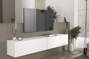 Espanse Low-Profile TV Stand with Geometric Media Shelving
