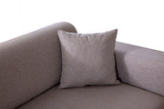 Babil Cream Linen Sofa Set with Sofa Bed Function