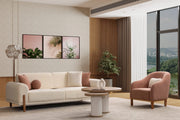 Loft Bohemian Chenille Convertible Sofa Set with Sofa Bed
