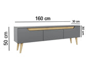 Mana TV Stand with Solid Wood Legs & Elegant Cabinet Storage