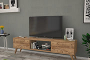 Aris TV Stand with Solid Wood Legs & Smooth Cabinet Storage
