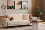 Loft Bohemian Chenille Convertible Sofa Set with Sofa Bed